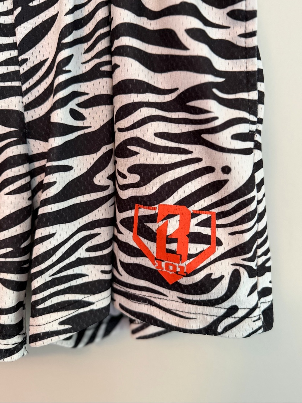 Baseball Lifestyle 101 Black and White Swirls Shorts - Picture 2 of 3